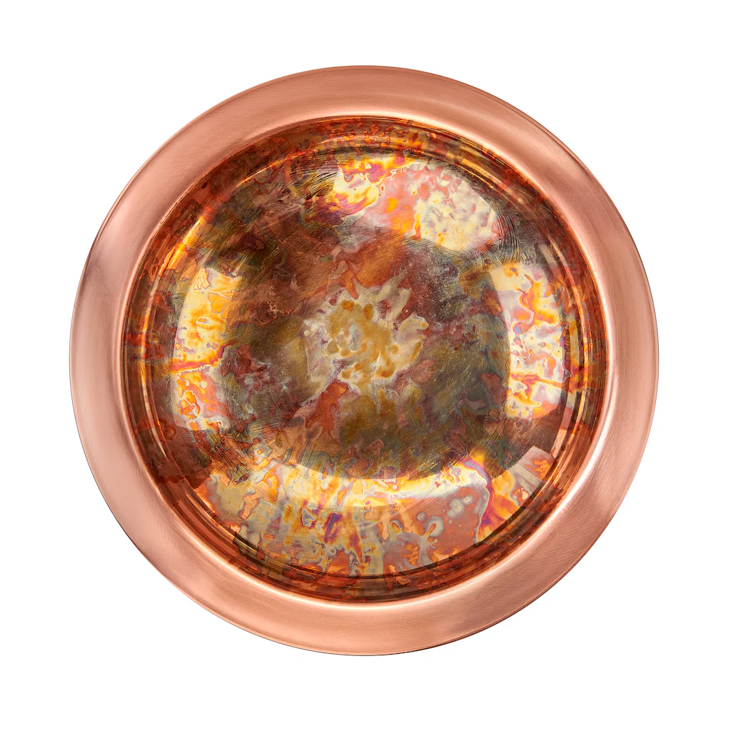 13.5-inch Fired Copper Bird Bath with Garden Pole - Image 5