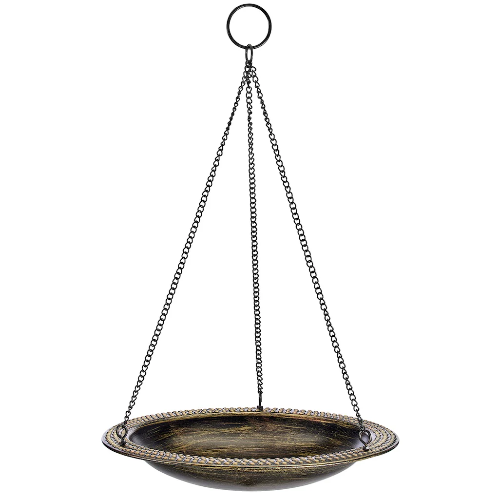 13.5-inch Hanging Aged Brass Bird Bath