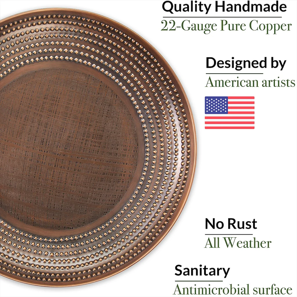 20-inch Bronze Copper Bird Bath with Swans - Image 3