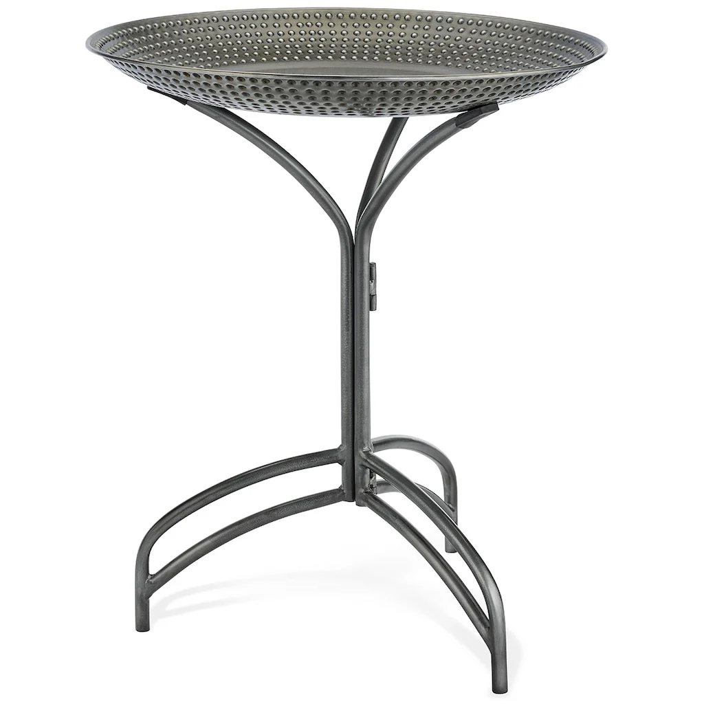 20-inch Pewter Copper Bird Bath with Buddha - Image 4