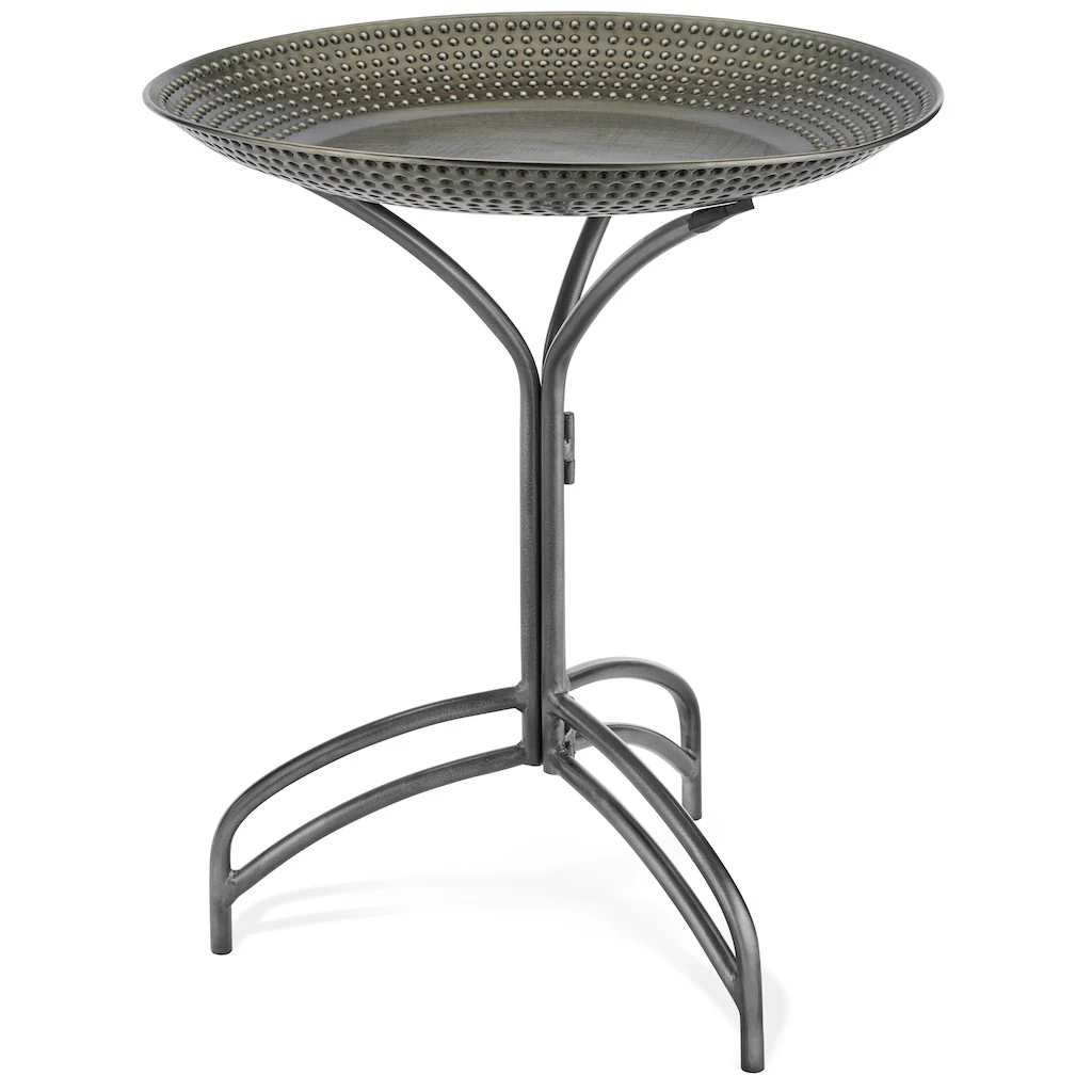 20-inch Pewter Copper Bird Bath with Stand - Image 2