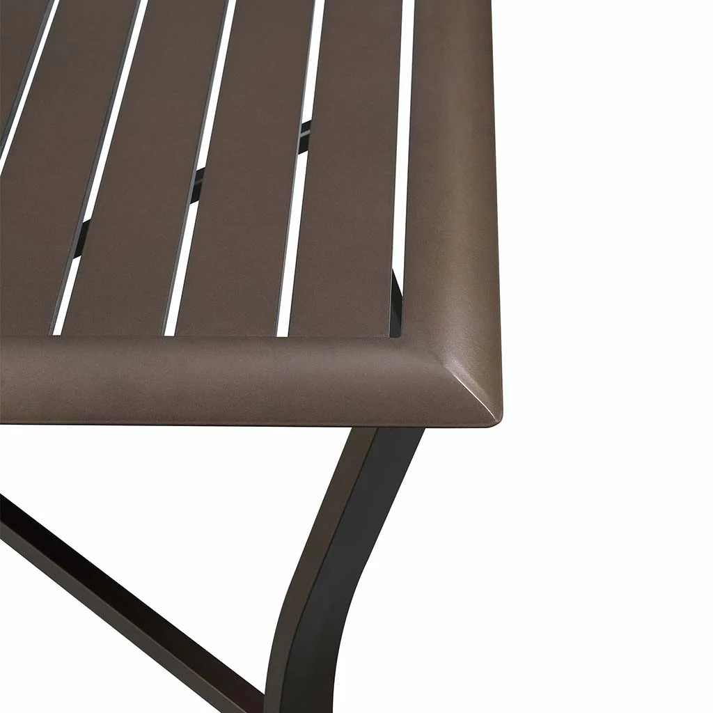 Aluminum Square Slats Table 42 inches in Bronze - Image 3