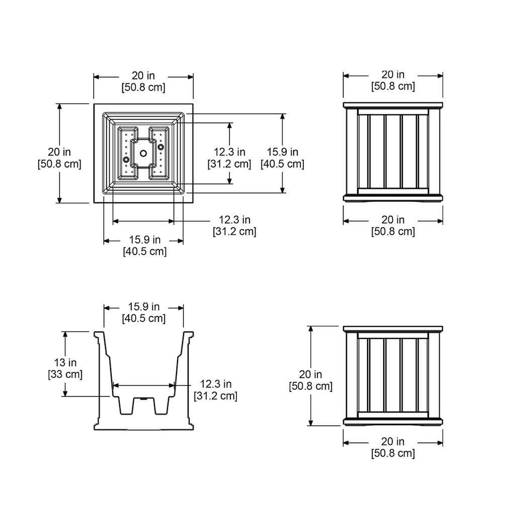 Cape Cod 20x20 Square Planter - Image 6