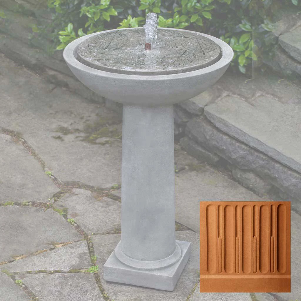 Hydrangea Leaves Birdbath Fountain - Image 15