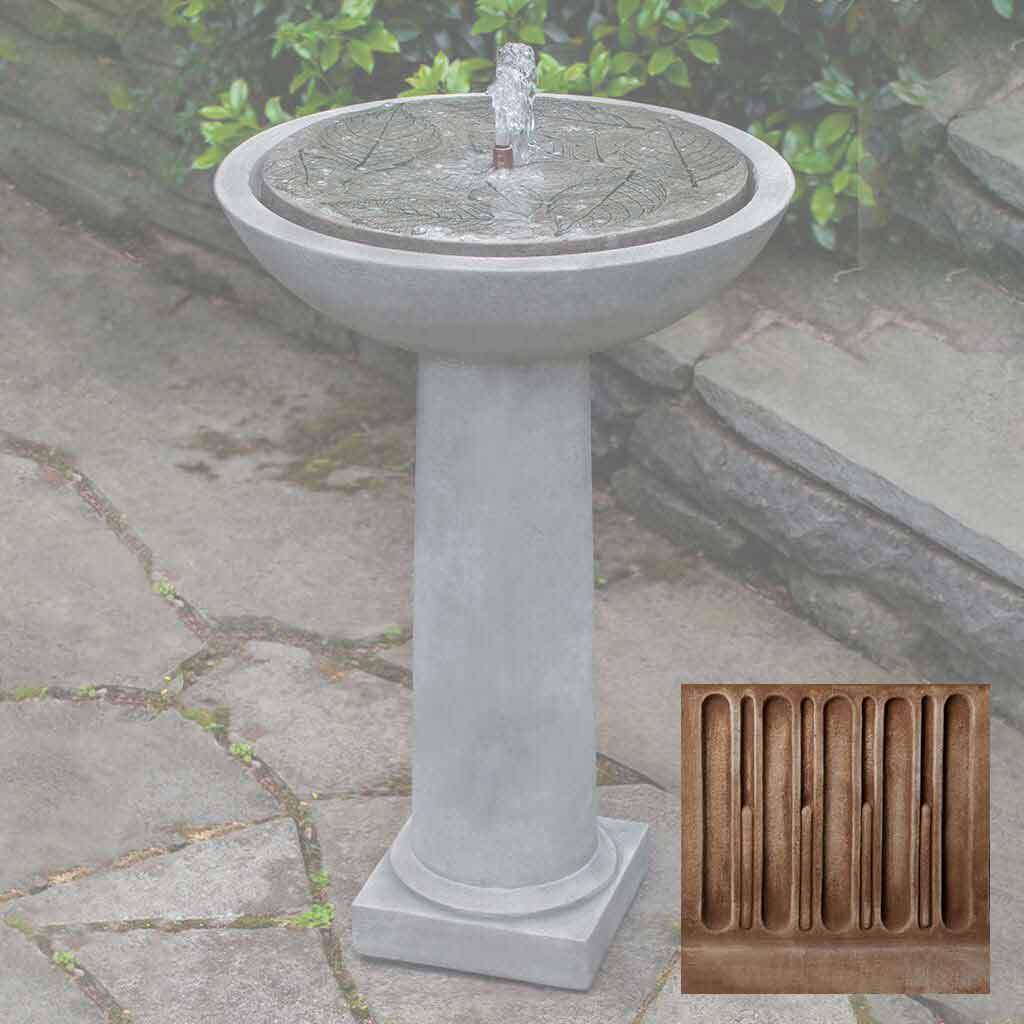 Hydrangea Leaves Birdbath Fountain - Image 3