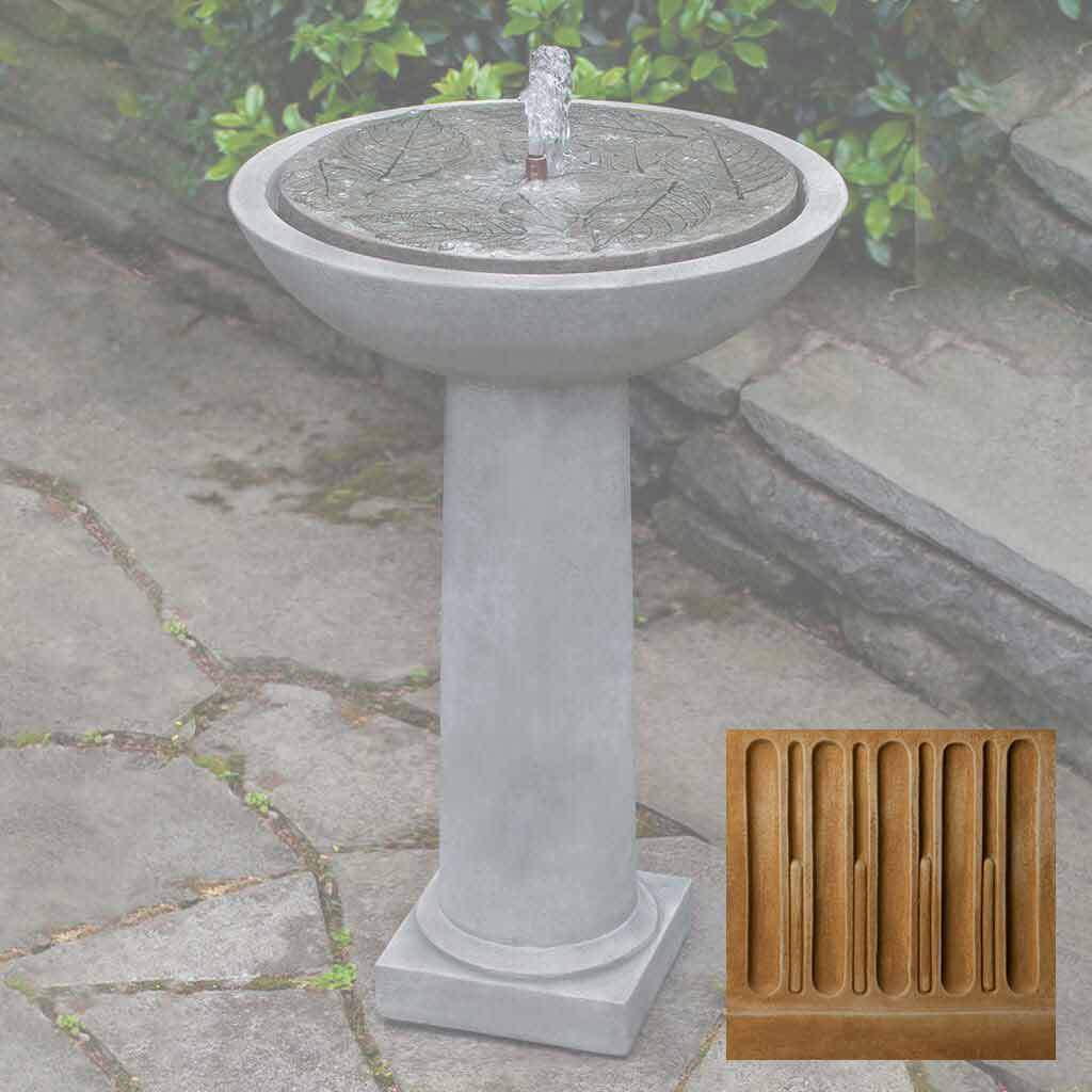 Hydrangea Leaves Birdbath Fountain - Image 7
