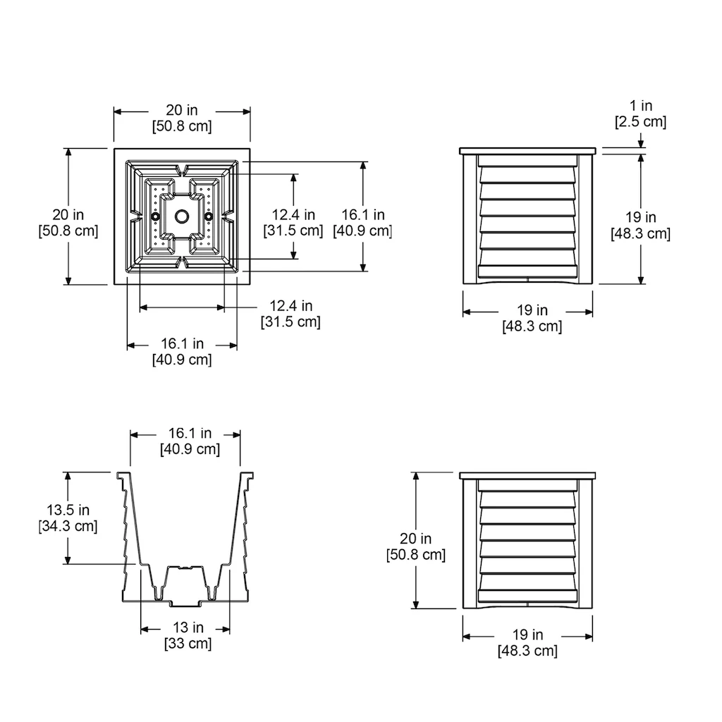 Lakeland 20x20 Square Planter - Image 5