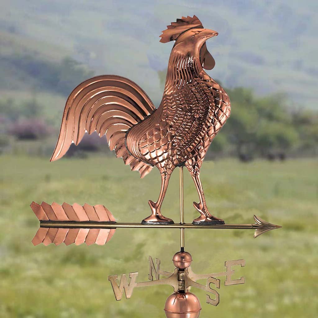 Large Rooster Weathervane in Pure Copper - Image 2
