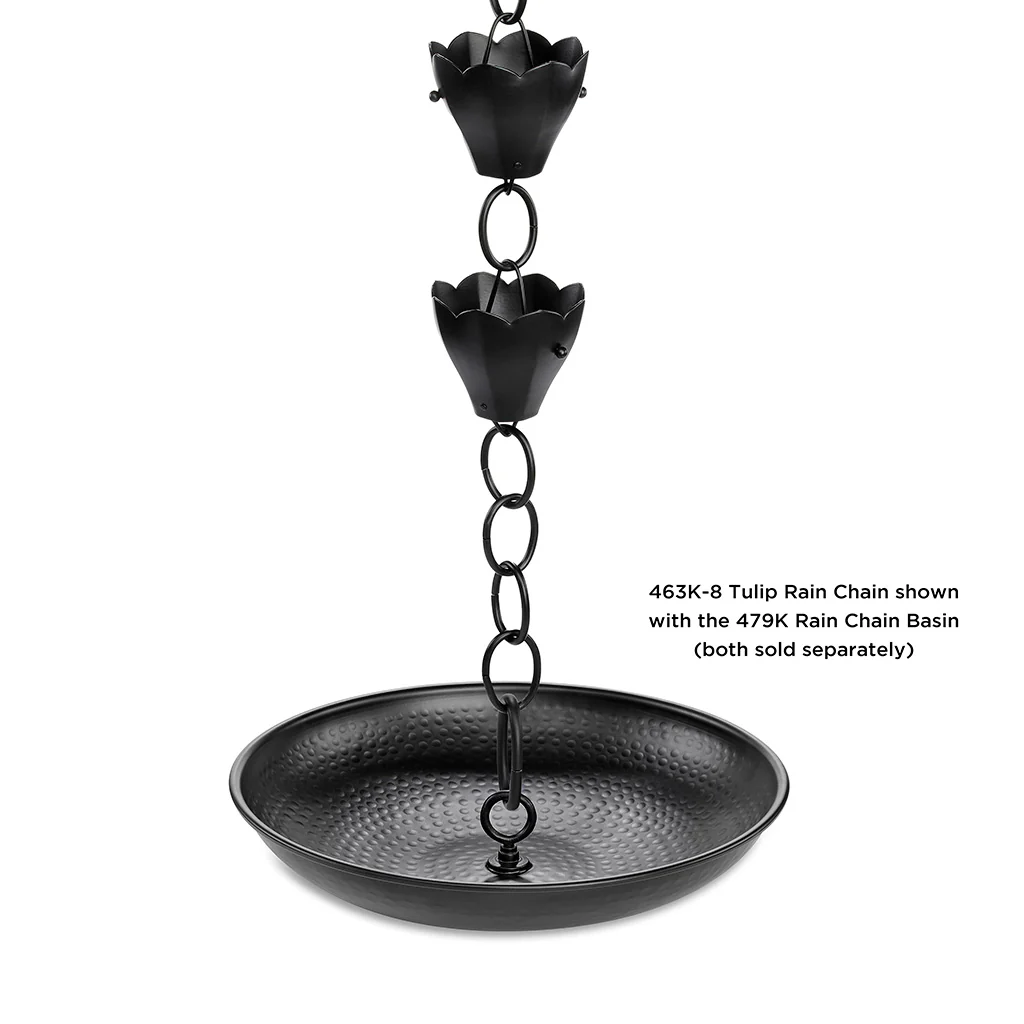 Tulip Black 8.5ft. Rain Chain - Image 5